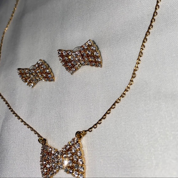 Kate Spade Sparkling Bow Necklace and Earring Set - Picture 4 of 12